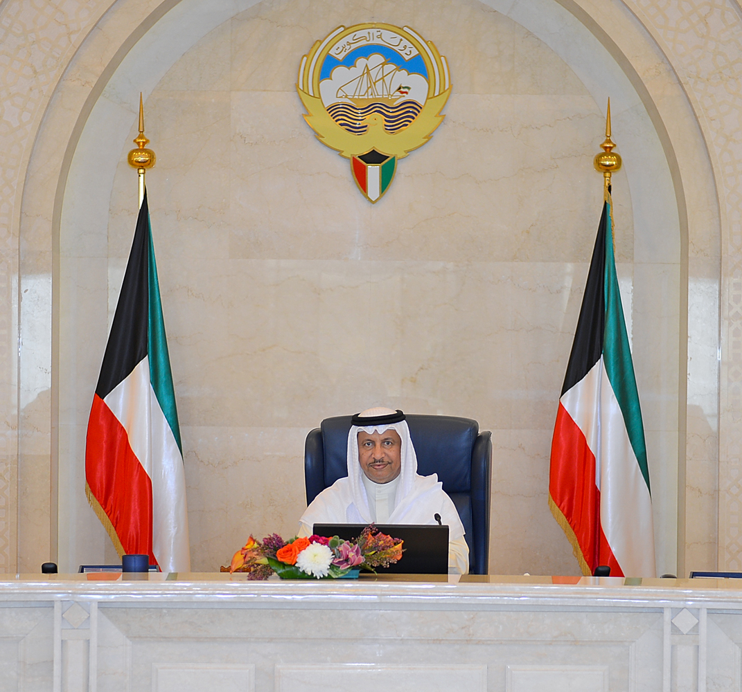 His Highness the Prime Minister Sheikh Jaber Al-Mubarak Al-Hamad Al-Sabah during the cabinet meeting