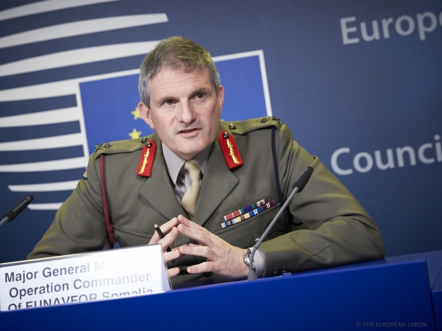The commander of the EU anti-piracy mission off Somalia Major General Martin Smith