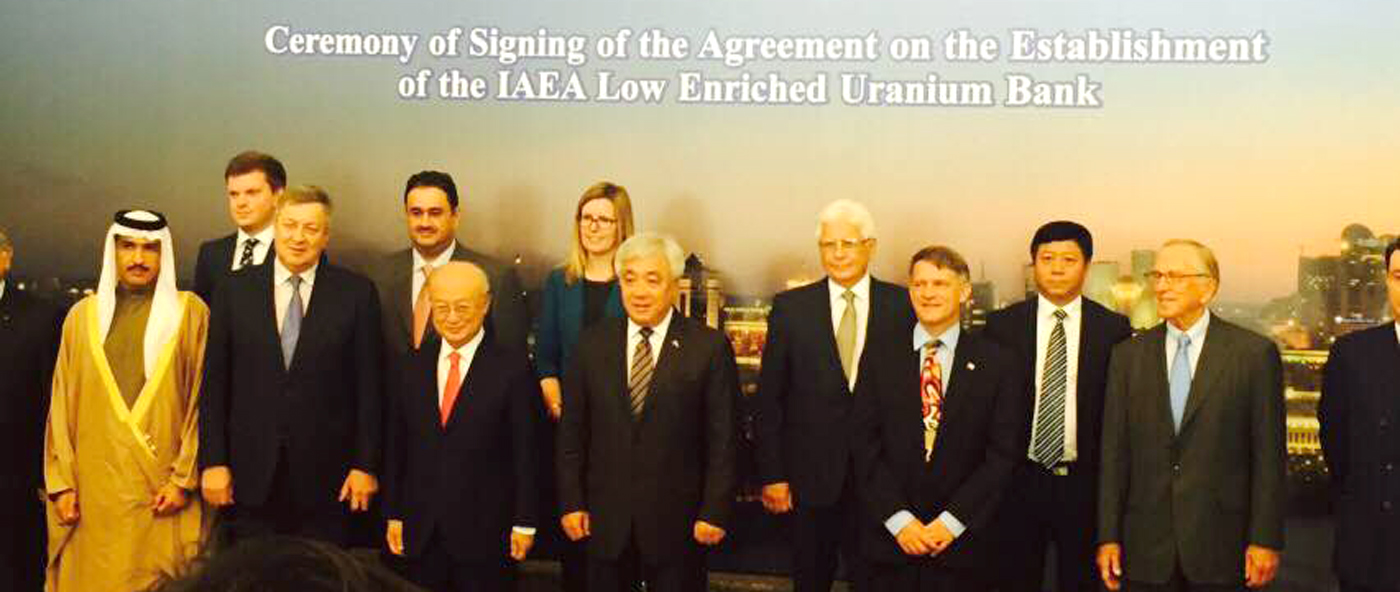 Kuwaiti Ambassador and Permanent Representative to United Nations organizations and Resident Representative to the IAEA in Vienna Sadiq Marafi during a ceremony in Astana to sign the inception of an international low-enriched uranium bank (LEU Bank)