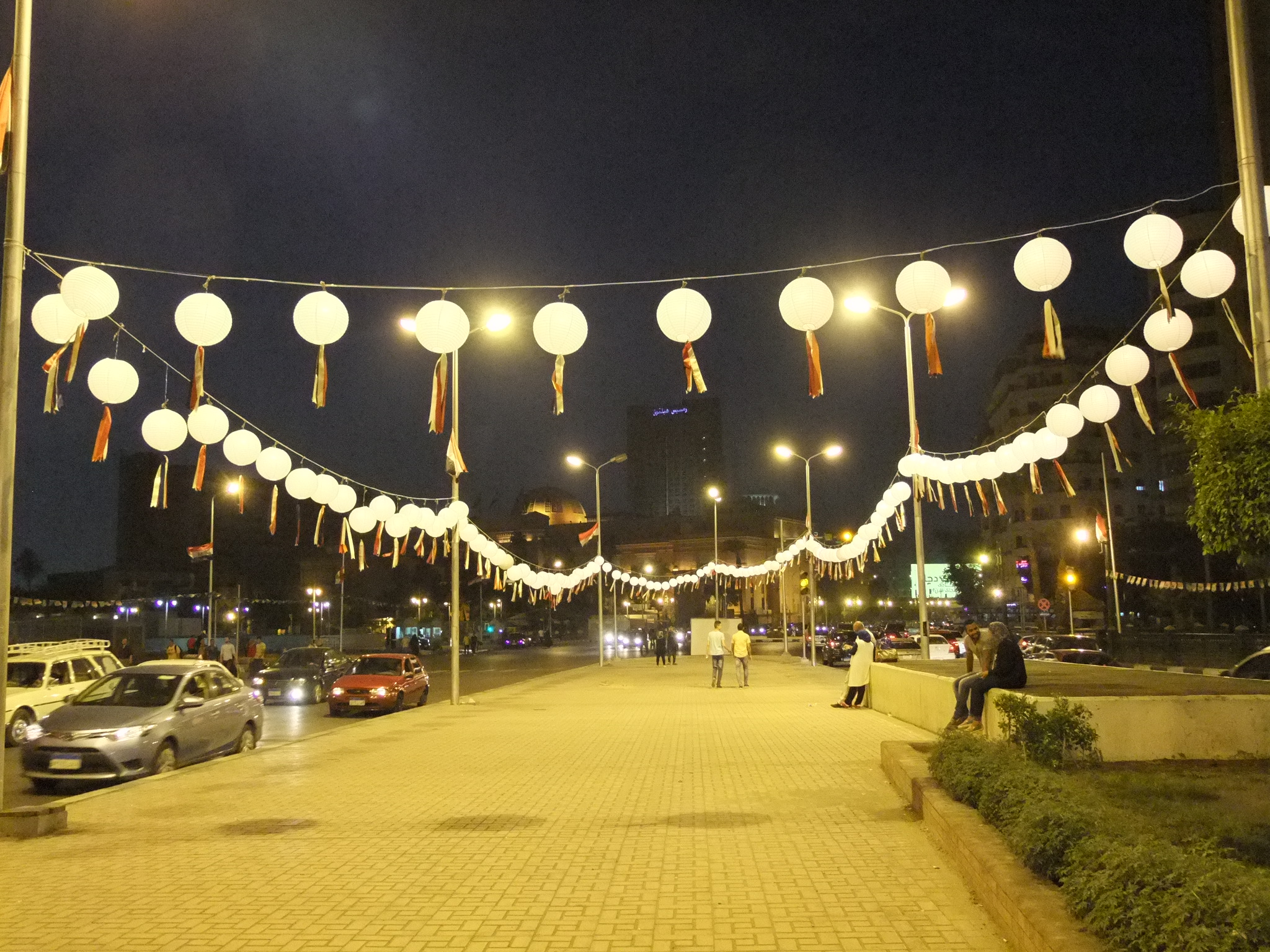 The streets of Cairo decorated in preparations for the inauguration of the new Suez Canal