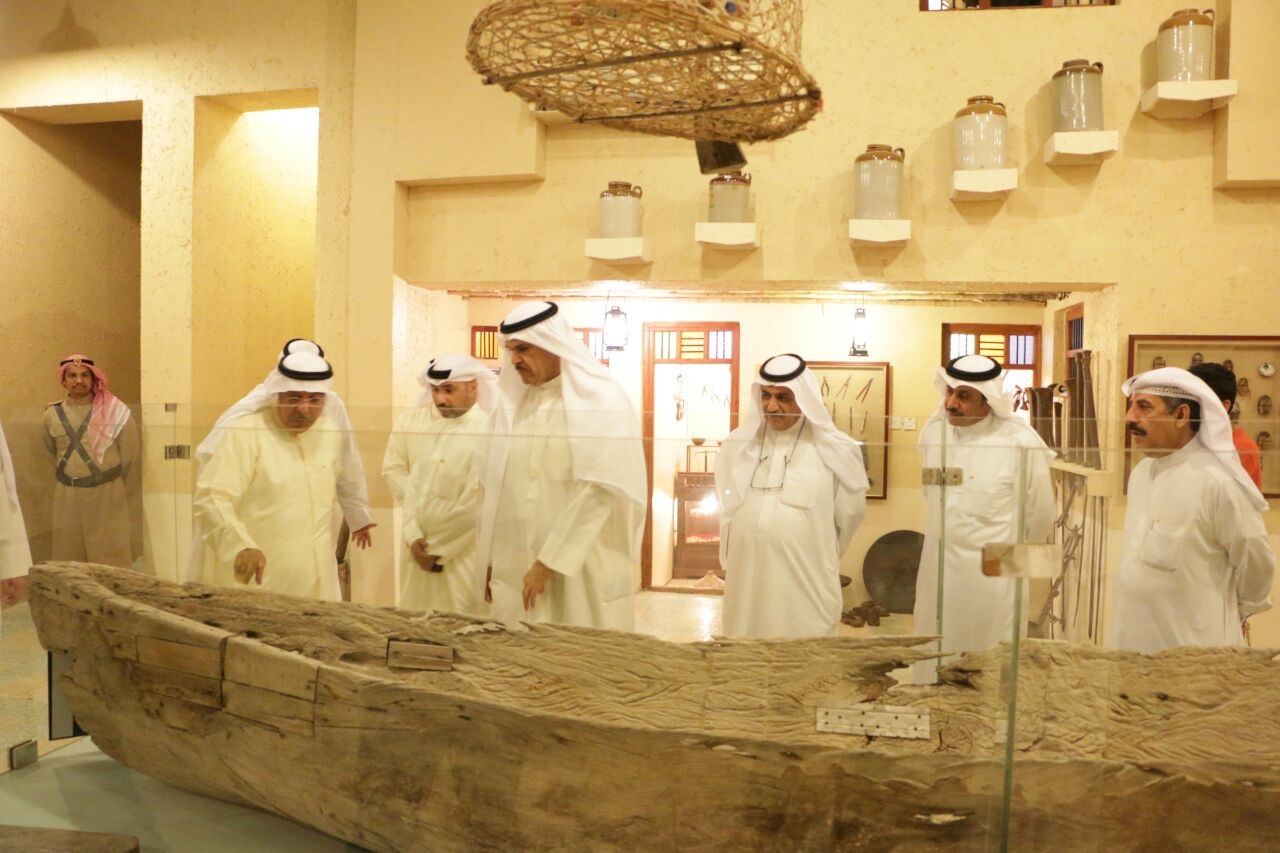Minister of Information and Minister of State for Youth Affairs Sheikh Salman Sabah Al-Salem Al-Humoud Al-Sabah  during his visit of 'Beit Al-Othman' museum