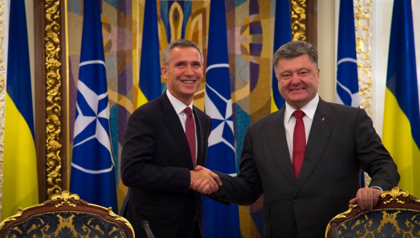 NATO chief  Jens Stoltenberg with Ukrainian President  Petro Poroshenko