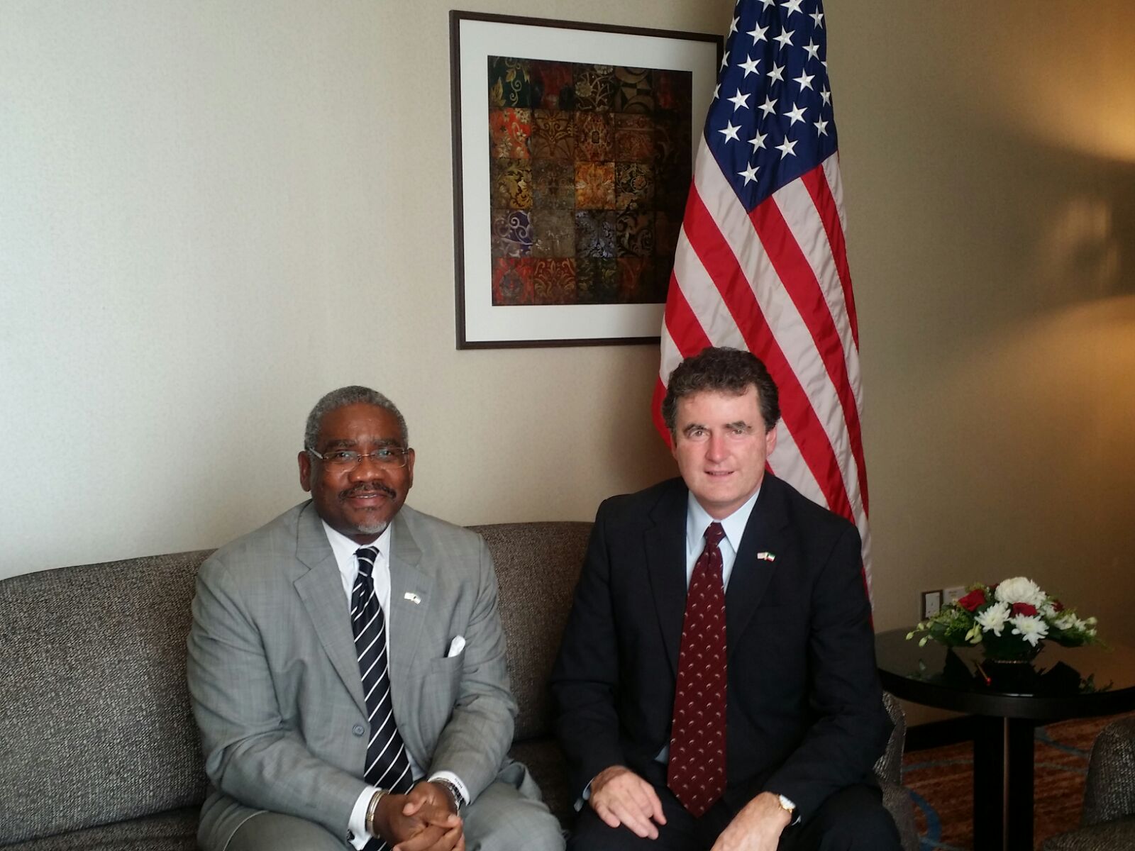 US Congressmen Michael Fitzpatrick (right) and Gregory Meeks
