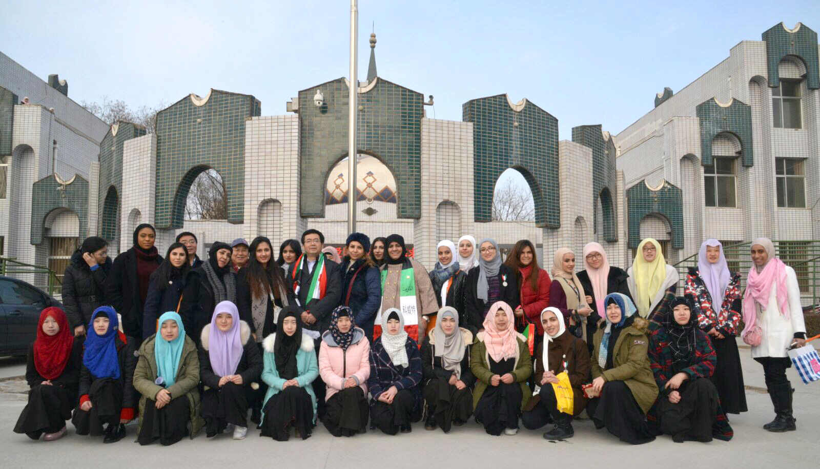 A group of Kuwaiti female students during a tour