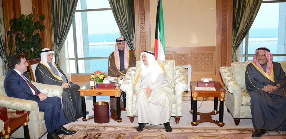 His Highness the Amir Sheikh Sabah Al-Ahmad Al-Jaber Al-Sabah received the outgoing Azeri Ambassador to Kuwait Tural Rzayev