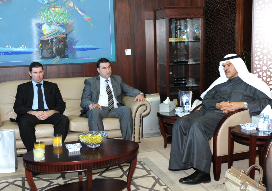 Minister of Information and Minister of State for Youth Affairs Sheikh Salman Salem Al-Humoud Al-Sabah with Bosnian Ambassador to Kuwait Mohammad Halilovic