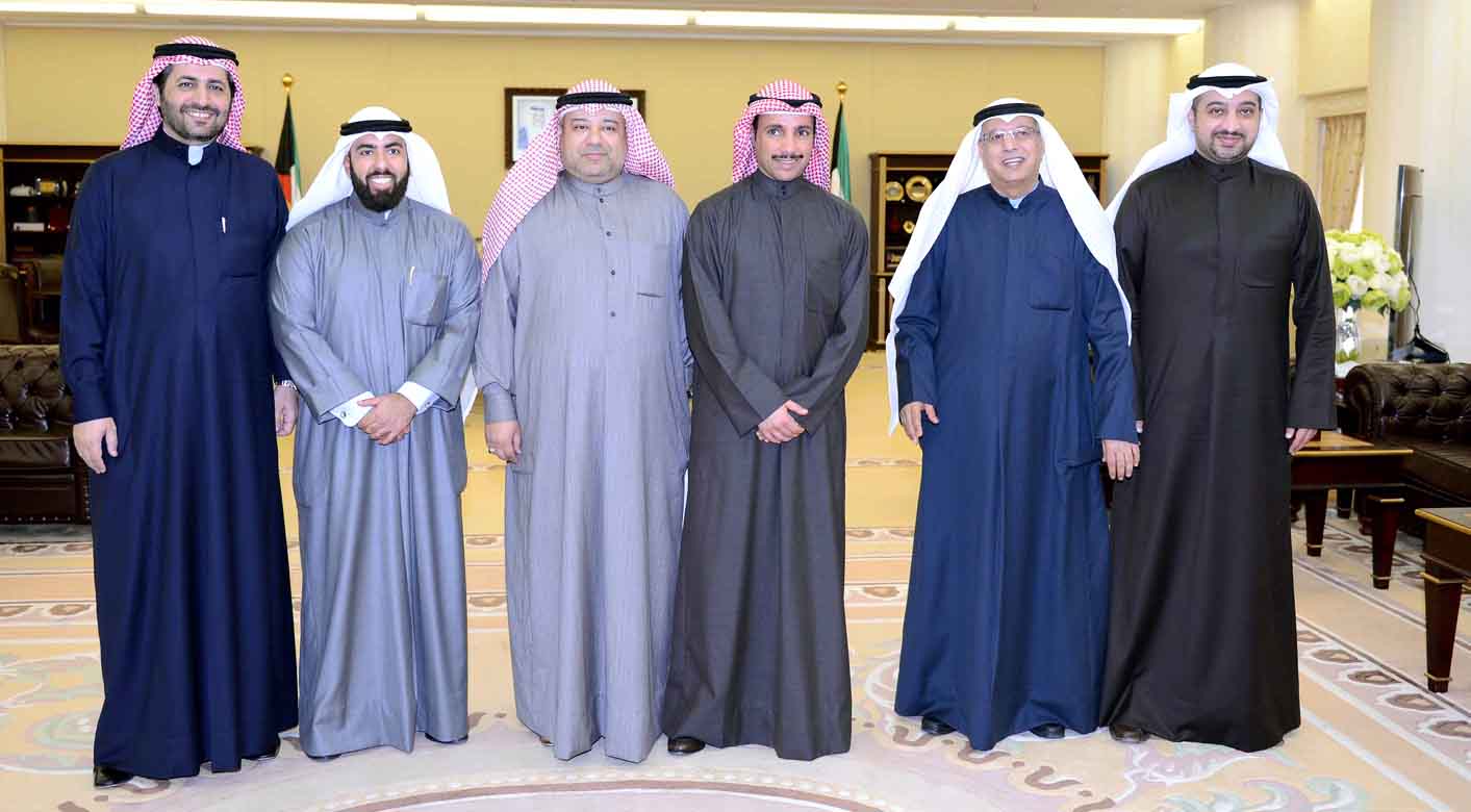 National Assembly Speaker Marzouq Al-Ghanim receives representatives of Kuwait's Supreme Council for Planning and Development and the Arab Planning Institute