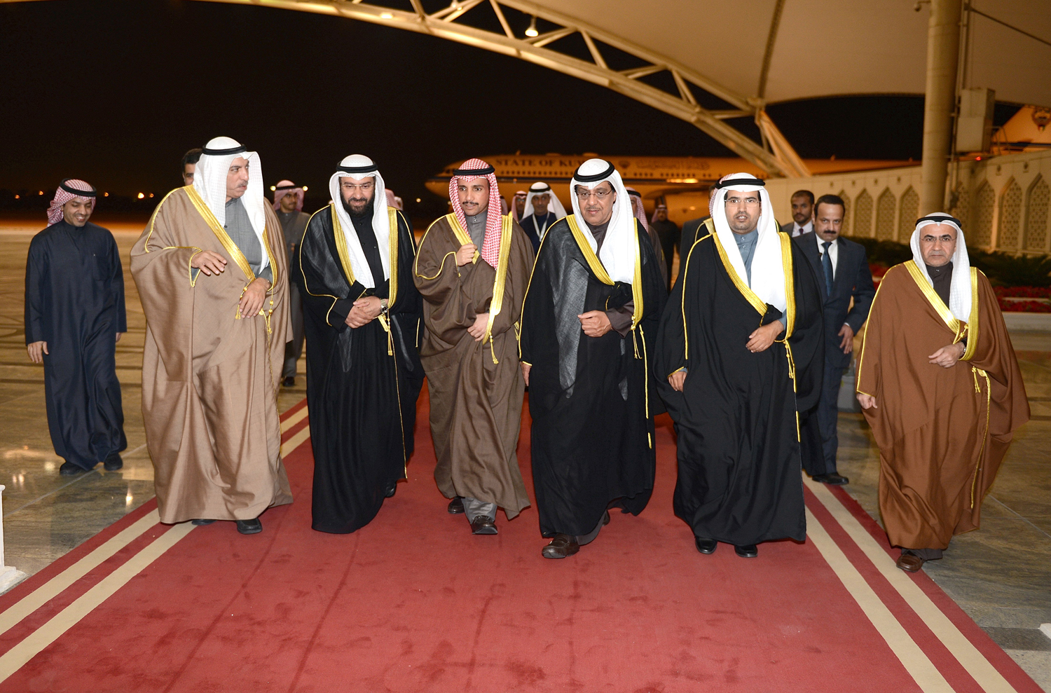 National Assembly Speaker Marzouq Ali Al-Ghanim and an accompanying delegation returned home