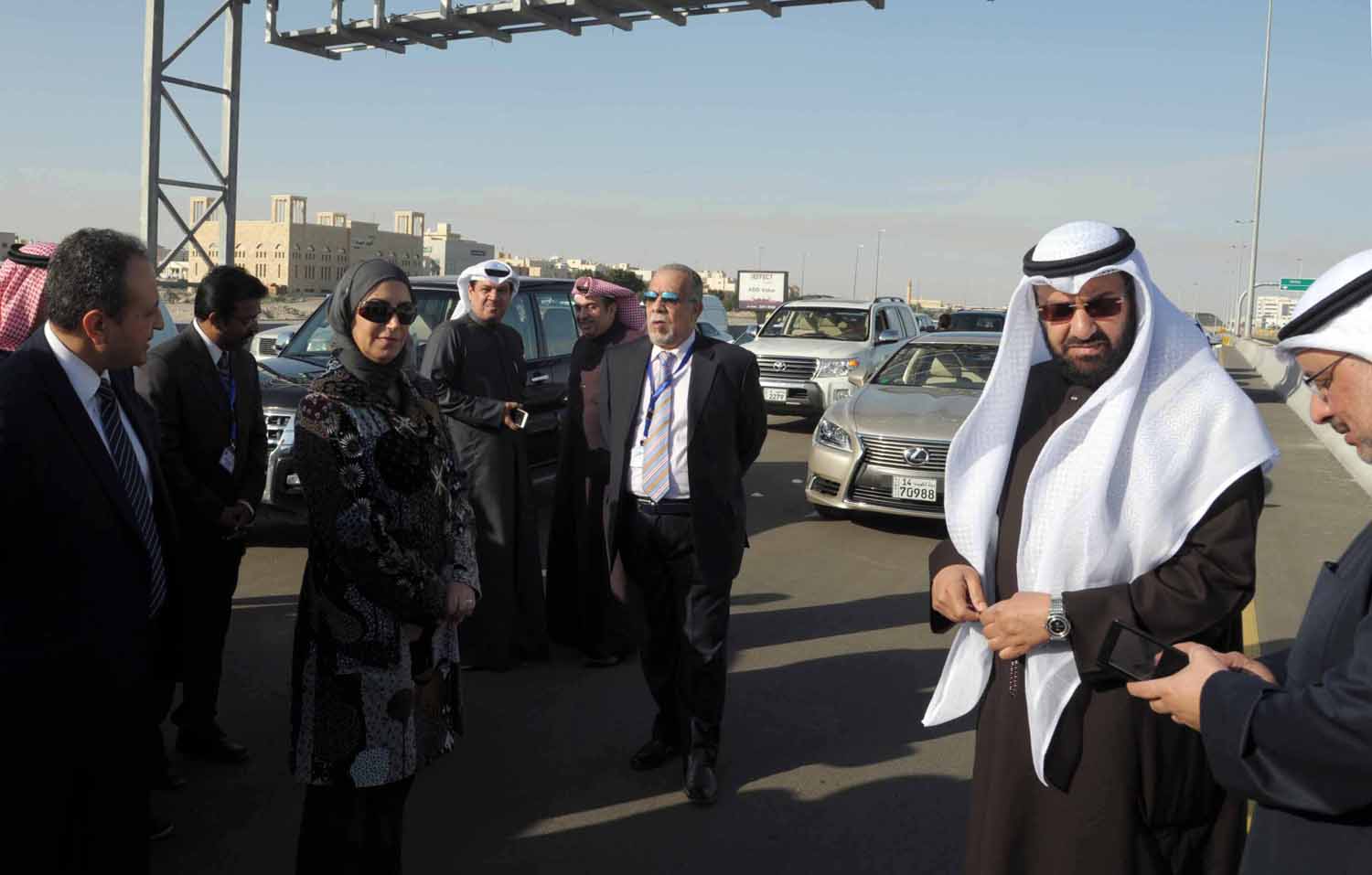 Minister of Public Works Ali Al-Omair during the inauguration of Al-Jahra highway's second stage