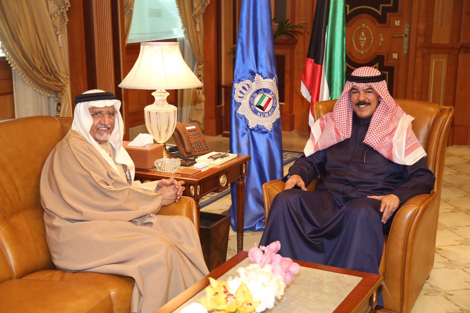 Deputy Prime Minister and Interior Minister Sheikh Mohammad Al-Khaled Al-Hamad Al-Sabah meets with Presidential Advisor of the Saudi Commission for Tourism and Antiquities Abdullah bin Mohammad Al-Sheikh