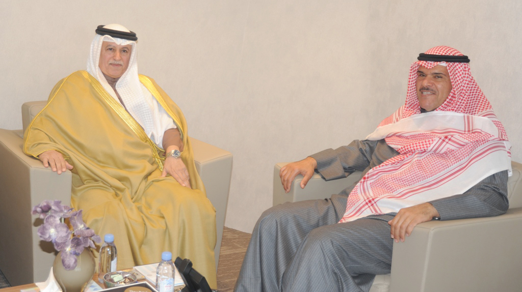 Minister of Information and Minister of State for Youth Affairs Sheikh Salman Sabah Salem Al-Humoud Al-Sabah meets with President of the Asian Shooting Confederation (ASC) Sheikh Ali Bin Abdullah Bin Hamad Al-Khalifa