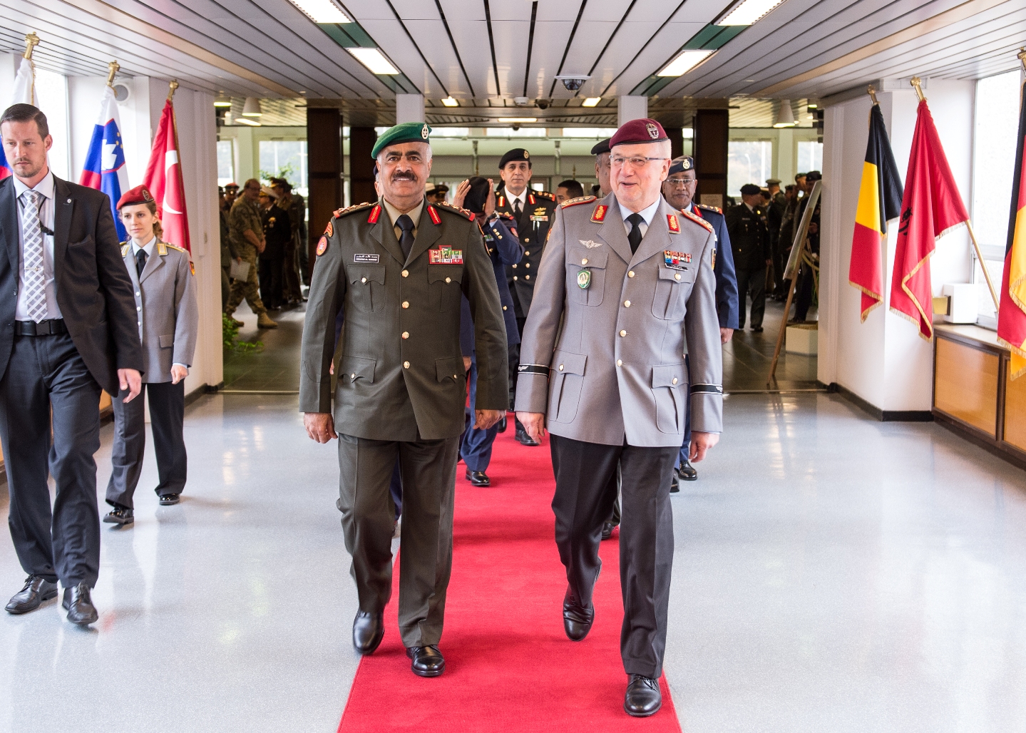 Kuwait Chief of Staff Lieutenant General Mohammad Al-Khoder meets with Chief of Staff of the Supreme Headquarters Allied Powers Europe (SHAPE) General Werner Freers