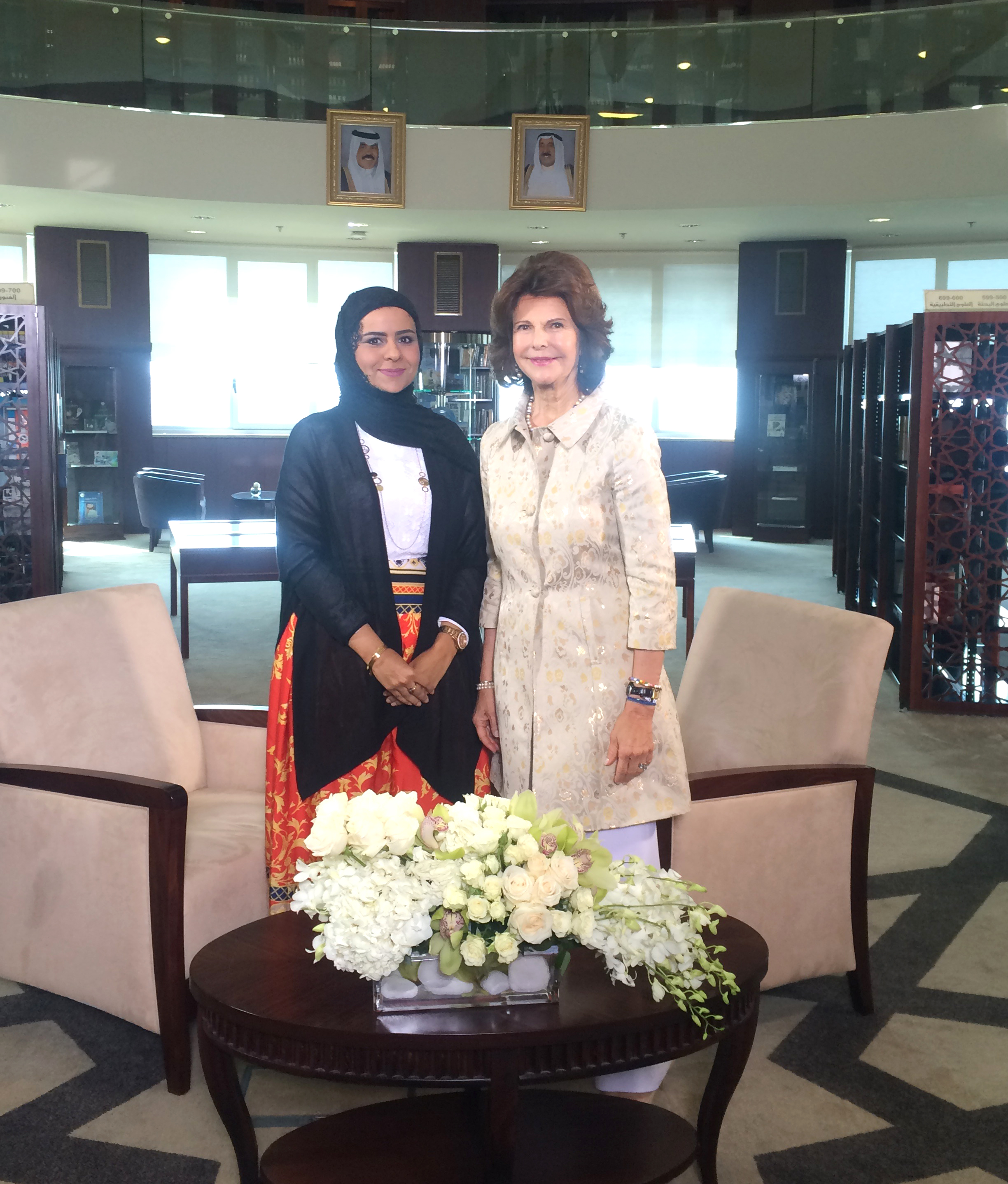 Queen Silvia of Sweden the chairperson of Mentor Foundation International with kuna’s reporter