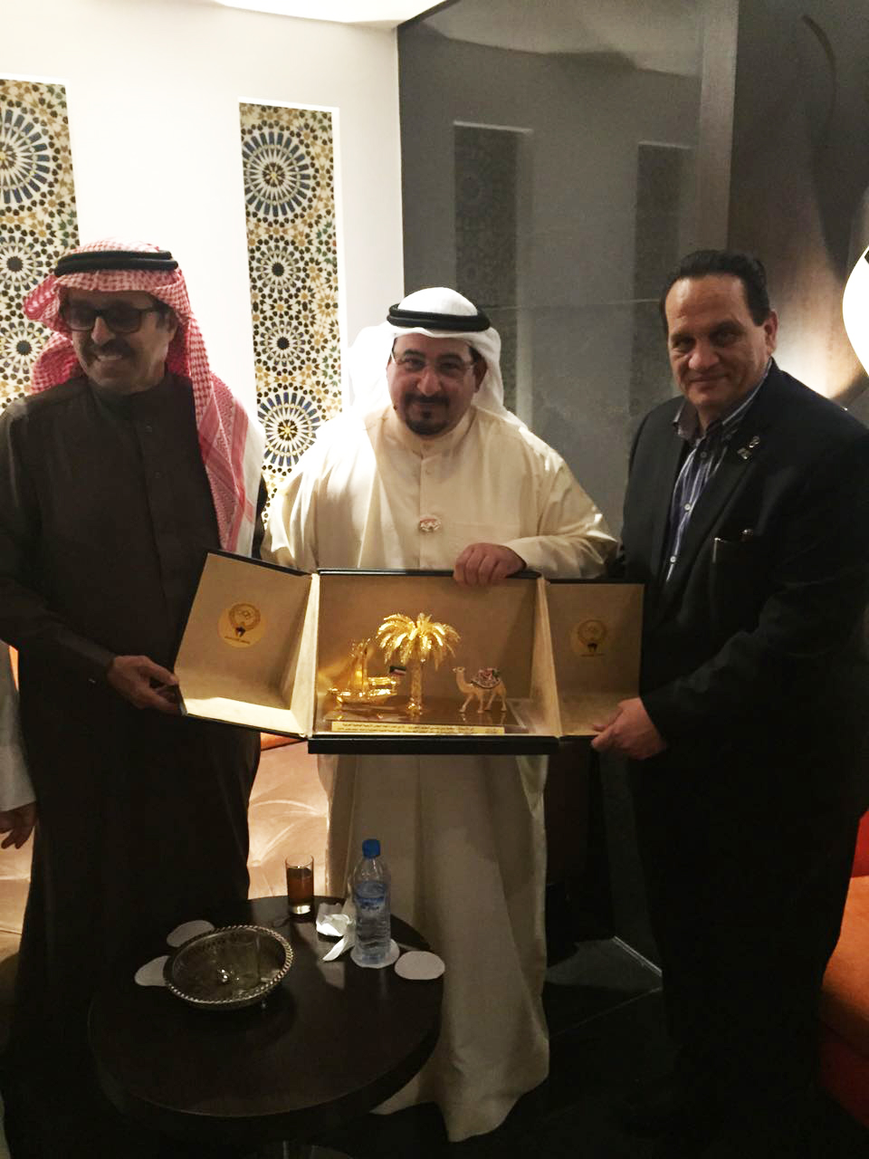 Chairman of Kuwait's Olympic Committee Sheikh Fahad Jaber Al-Ali Al-Sabah with ASF General Secretary Saud Bin-Ali Bin Alabdul-Aziz