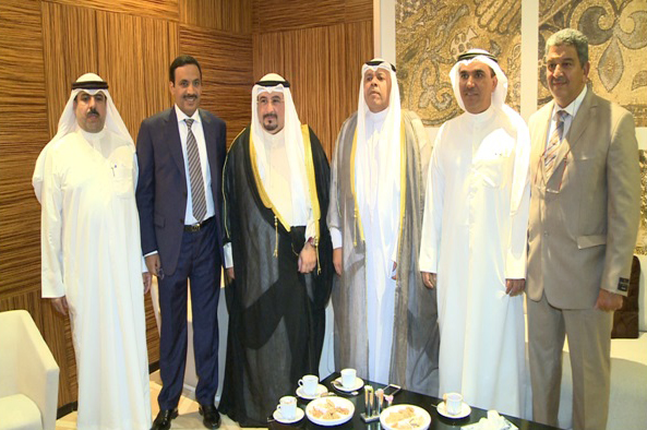 Chairman of Kuwait's Olympic Committee Sheikh Fahad Jaber Al-Ali Al-Sabah and accompanying delegation