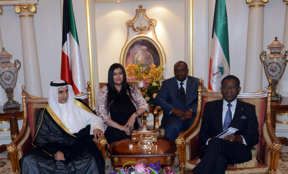 Equatorial Guinea President Teodoro Obiang Nguema Mbasogo received Chief Executive Officer of the Kuwait Investment Authority Bader Mohammad Al-Saad