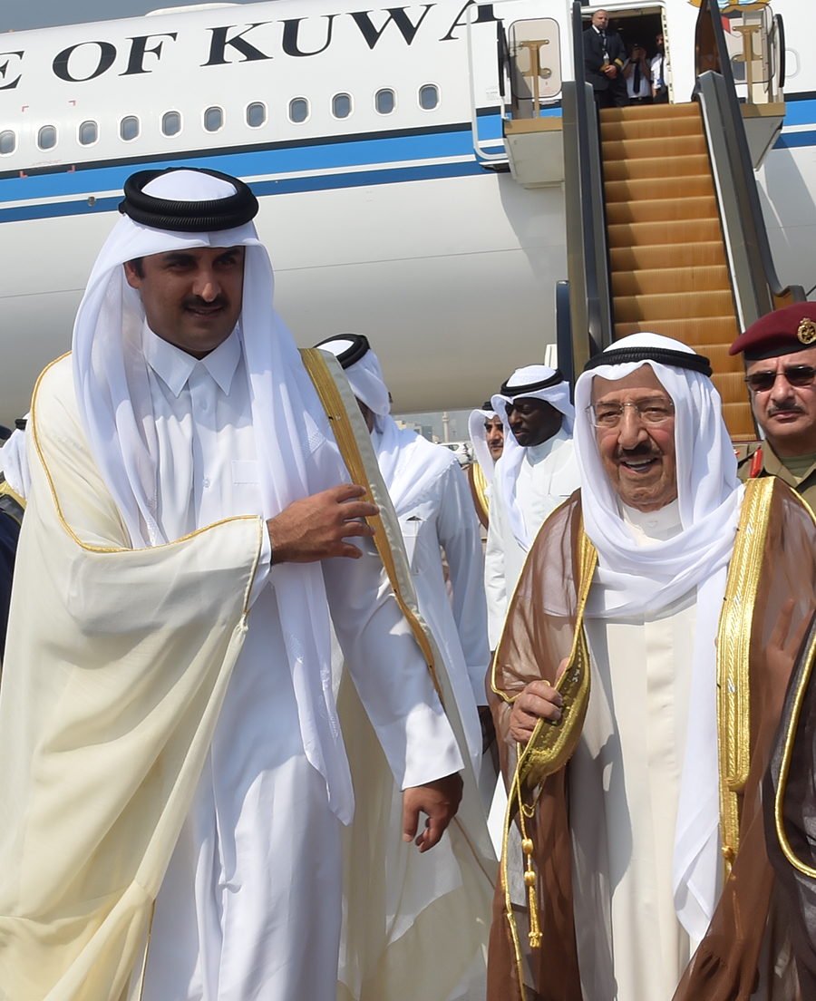 His Highness the Amir of Kuwait Sheikh Sabah Al-Ahmad Al-Jaber Al-Sabah arrived in Doha to offer condolences over the demise of late Qatari Father Amir Sheikh Khalifa Bin Hamad Al-Thani