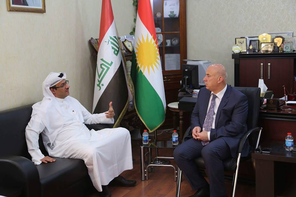 Kuwait's Consul General in Irbil Dr. Omar Al-Kandari meets with Irbil governor Nawzad Hadi Mawlood