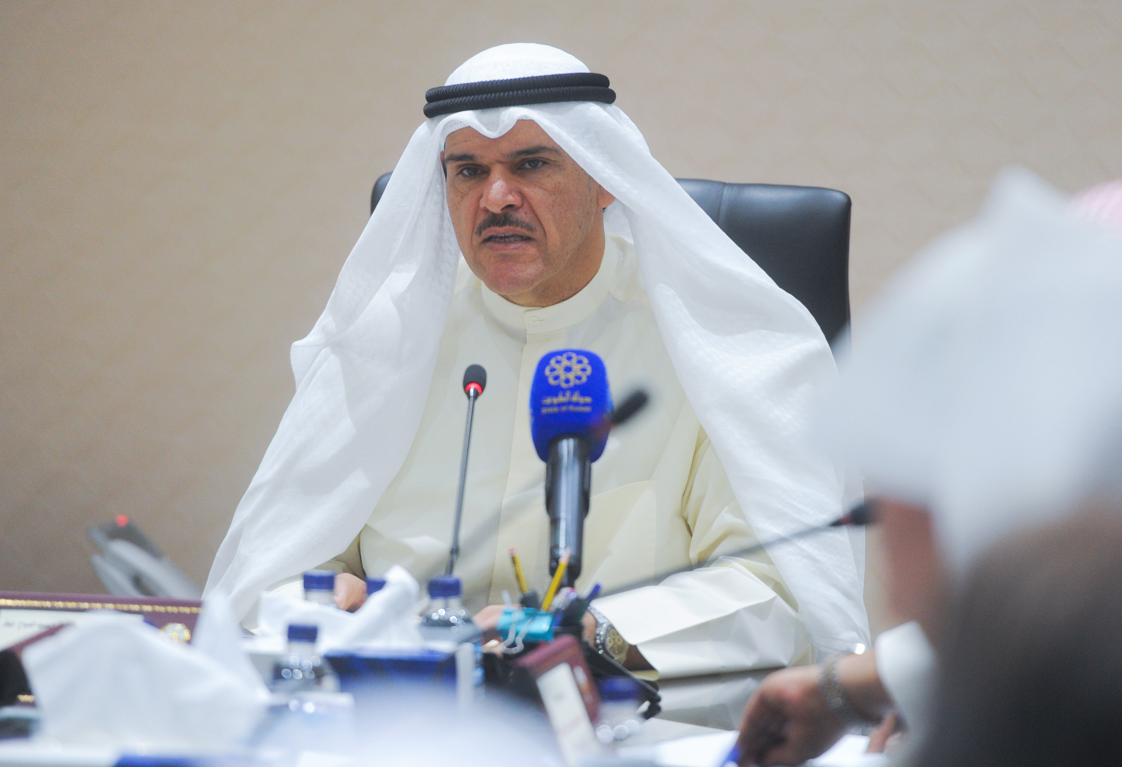 Minister of Information and Minister of State for Youth Affairs Sheikh Salman Sabah Al-Salem Al-Humoud Al-Sabah chairs a meeting by the consultative committee on the celebrations of Kuwait Capital of Islamic Culture 2016