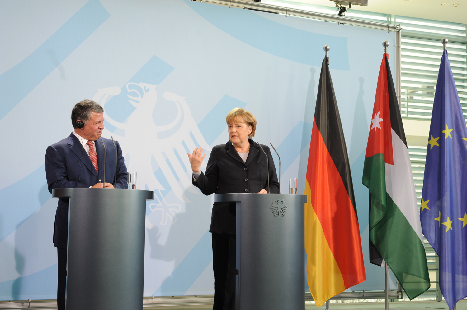 Jordanian King Abdullah II with German Chancellor Angela Merkel