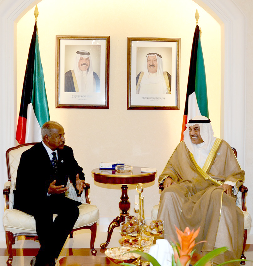 First Deputy Prime Minister and Foreign Minister Sheikh Sabah Al-Khaled Al-Hamad Al-Sabah meets with Eritrean Foreign Minister Othman Saleh Mohamed