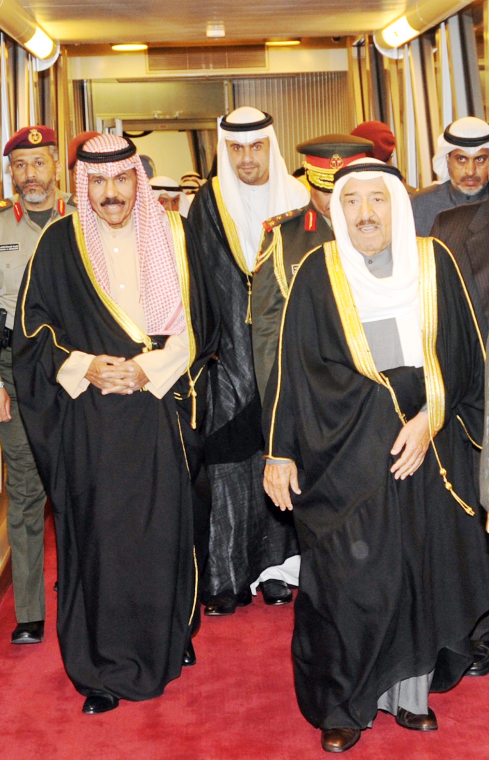 His highness the Amir Sheikh Sabah Al-Ahmad Al-Jaber Al-Sabah  arrives from Equatorial Guinea
