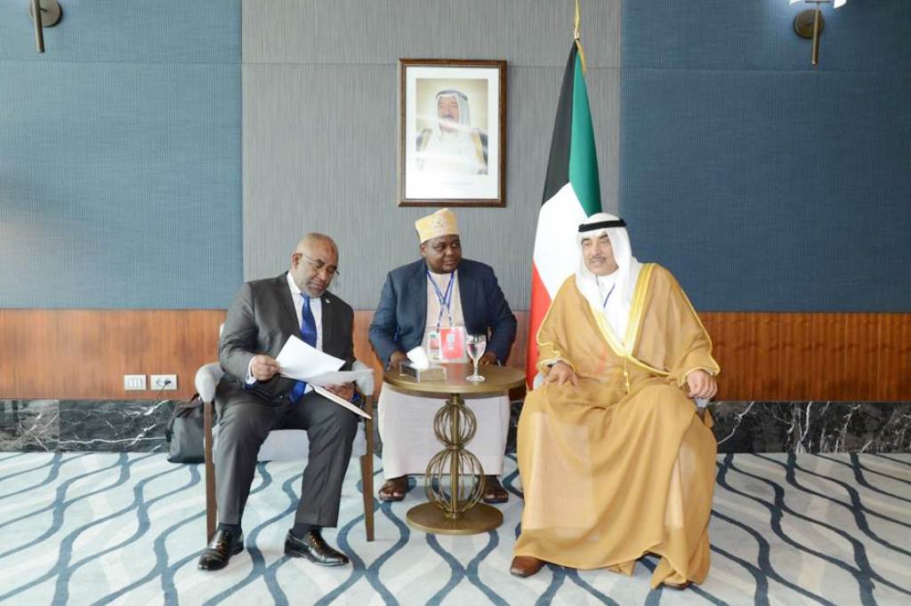 Kuwait's First Deputy Prime Minister and Foreign Minister Sheikh Sabah Al-Khaled Al-Hamad Al-Sabah meets Comoros Pres. in Malabo