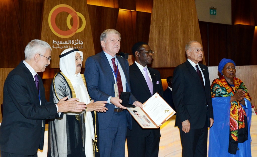 His Highness the Amir Sheikh Sabah Al-Ahmad Al-Jaber Al-Sabah decorates winners of Al-Summit Prize for Africa Development