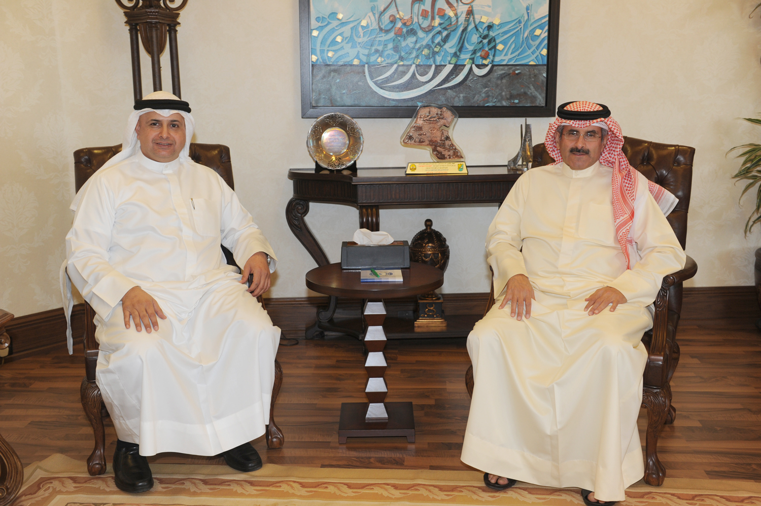 KUNA's Chairman and Director General Sheikh Mubarak Al-Duaij Al-Ibrahim Al-Sabah receives Kuwait's Ambassador to South Korea Bader Al Awadhi