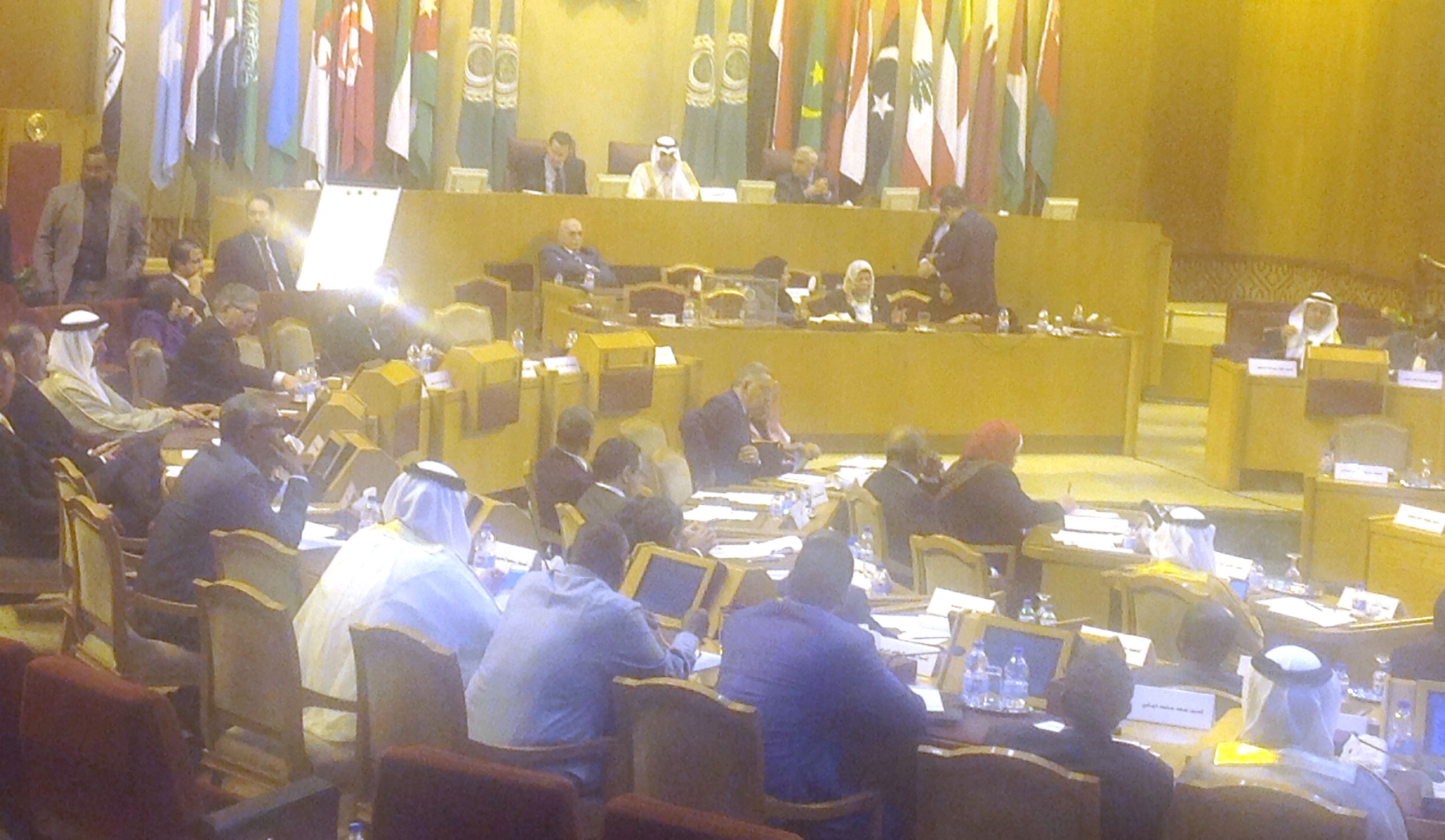 جانب من الجلسة الاجرائية للبرلمان العربي عقدها بمقر جامعة الدول العربية