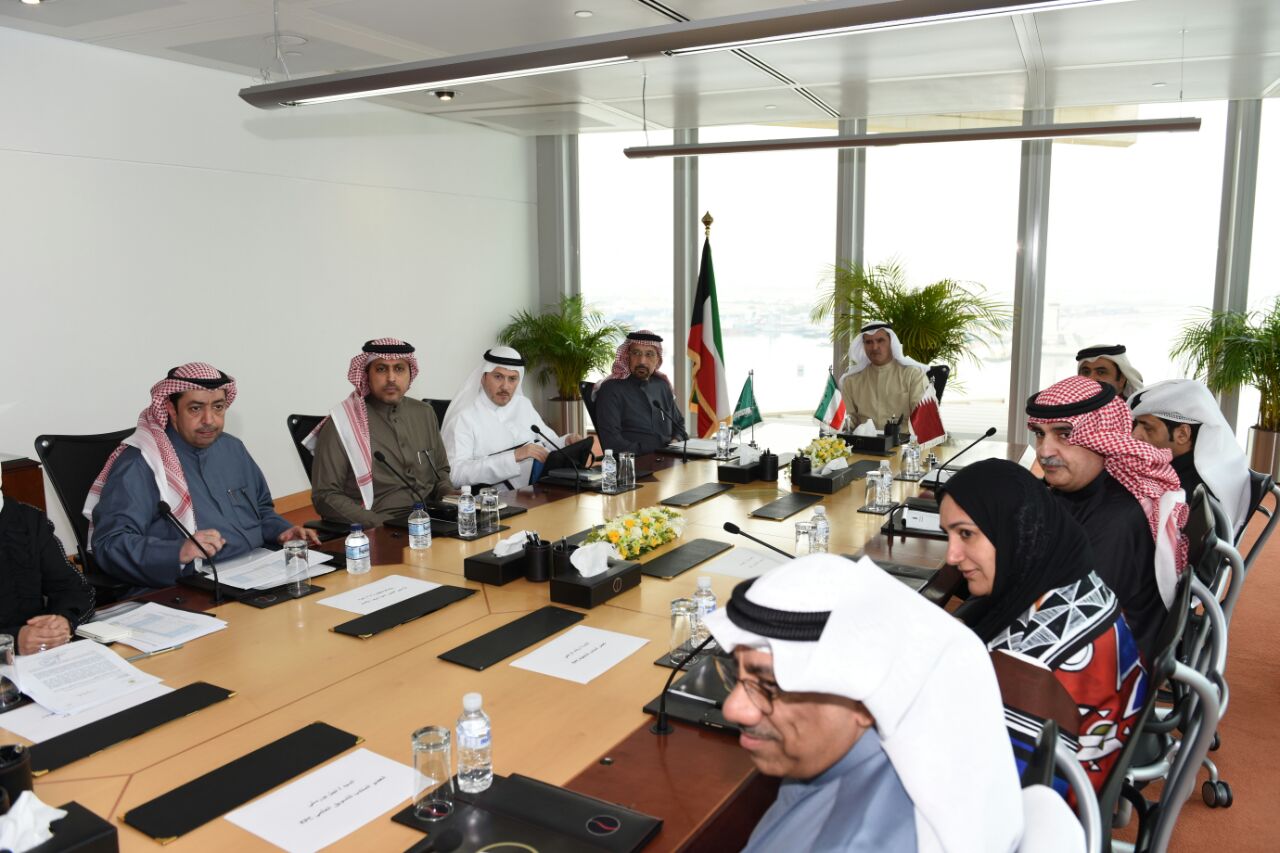 Kuwaiti Minister of Oil Essam Al-Marzouq meets with his Saudi and Qatari counterparts