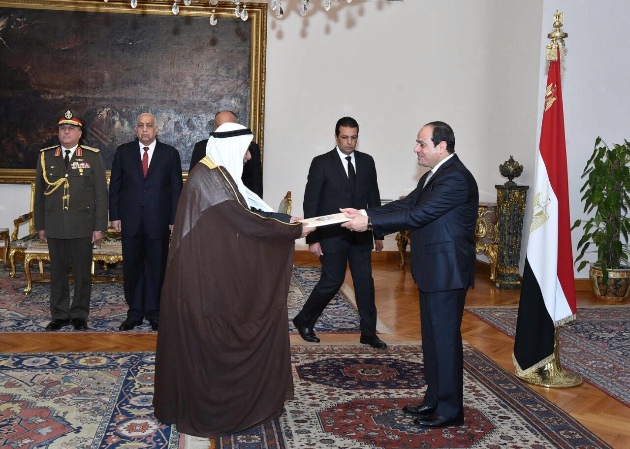 President Abdulfattah Al-Sisi receives credentials Kuwait's Ambassador to Egypt Mohammad Saleh Al-Thuwaikh