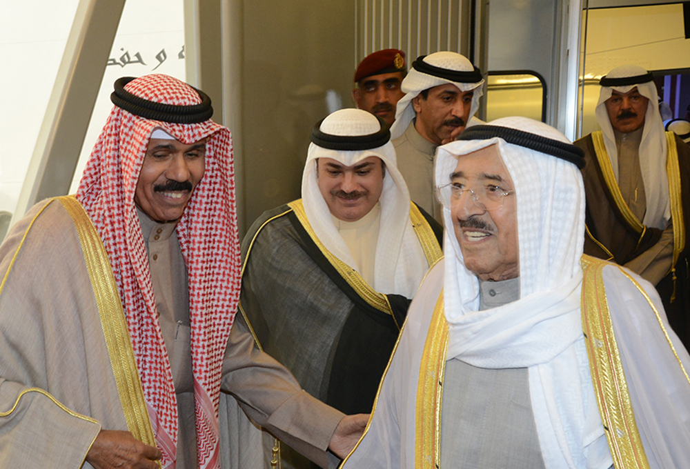 His Highness the Amir Sheikh Sabah Al-Ahmad Al-Jaber Al-Sabah back home after GCC summit