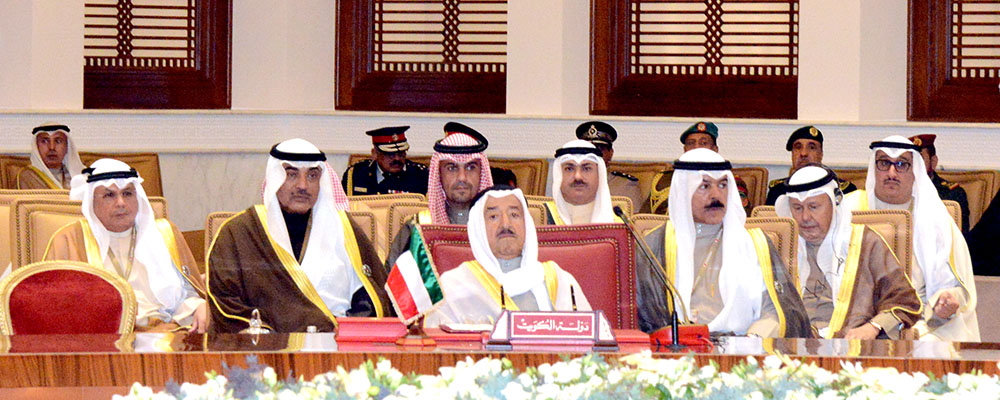 His Highness the Amir Sheikh Sabah Al-Ahmad Al-Jaber Al-Sabah during the final session of the 37th GCC Summit