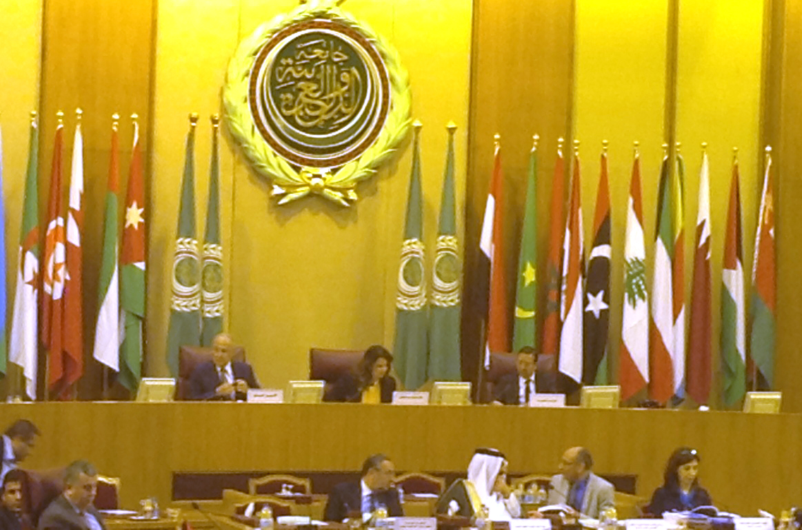 Secretary-General of the Arab League Ahmad Abul-Gheit during the meeting