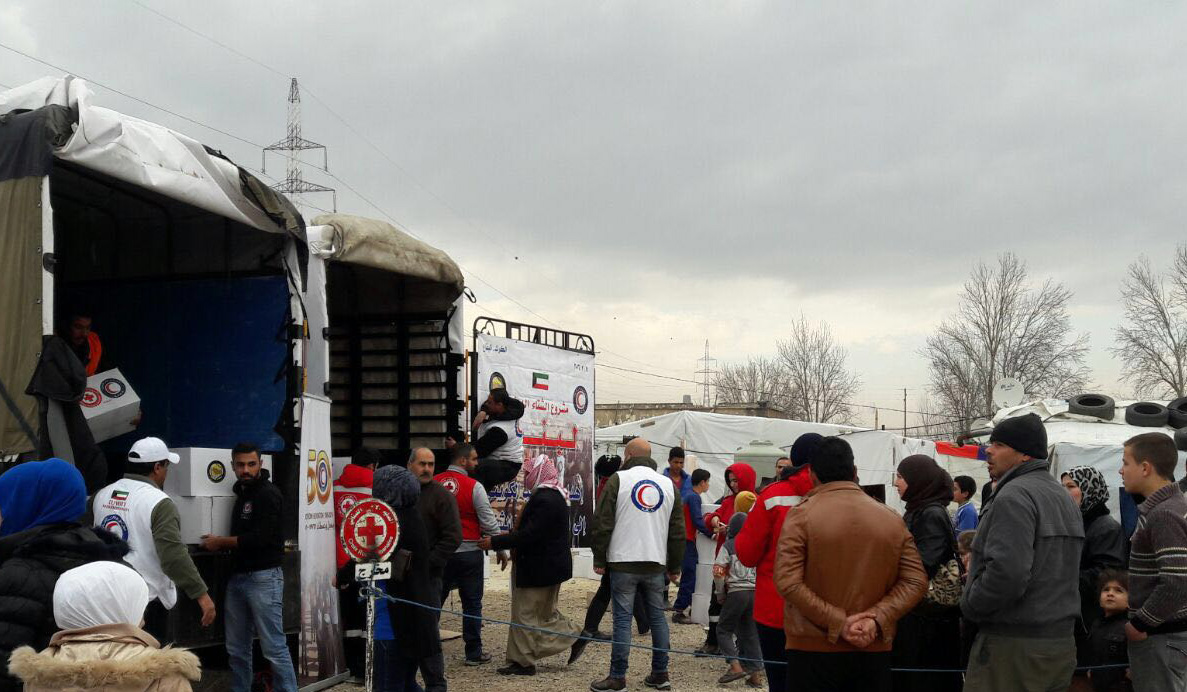 KRCS distributes humanitarian aid to Syrian refugees in Lebanon