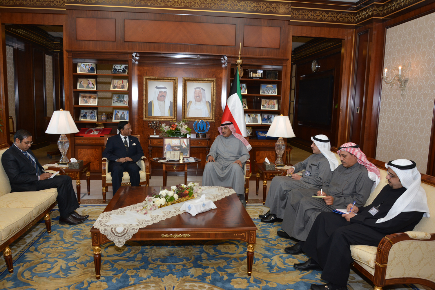 First Deputy Prime Minister and Foreign Minister Sheikh Sabah Al-Khaled Al-Hamad Al-Sabah receives Bangladesh Ambassador to Kuwait Mohammad Ashab Uddin