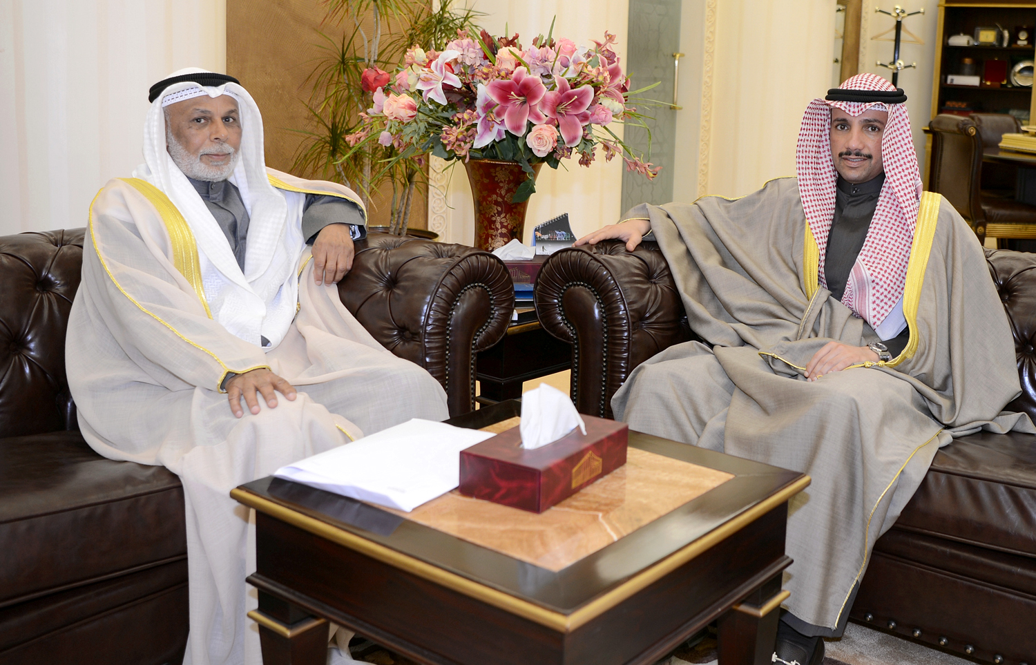National Assembly Speaker Marzouq Ali Al-Ghanim receives Chairman of the Supreme Judicial Council Justice Yusuf Al-Mutawaah