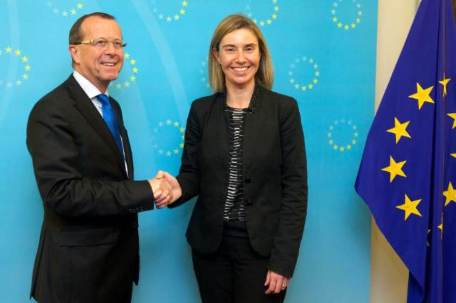 EU High Representative Federica Mogherini  with UN Secretary-General's Special Representative and Head of the UN Support Mission in Libya, Martin Kobler