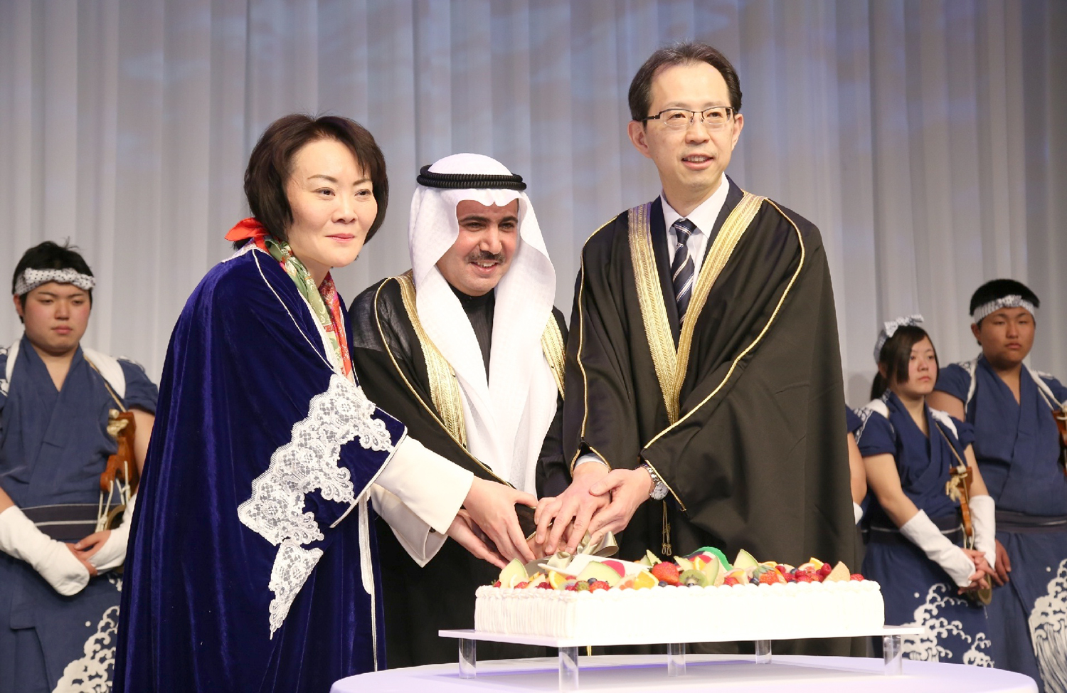 سفير دولة الكويت لدى اليابان عبدالرحمن العتيبي خلال الاحتفال بالأعياد الوطنية