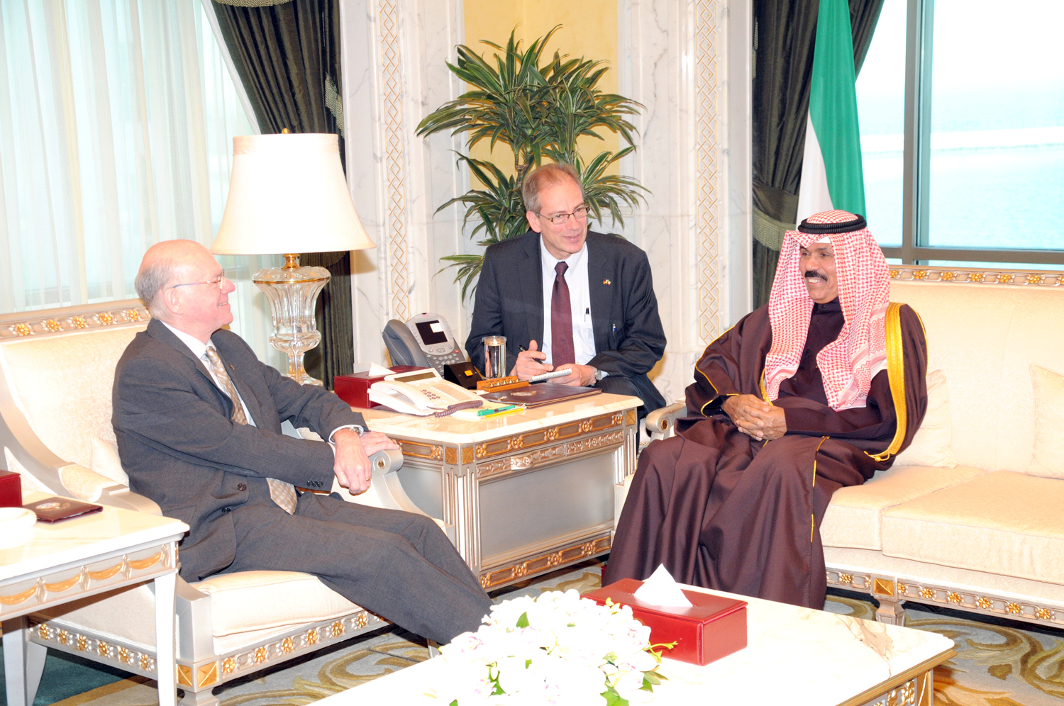 His Highness the Deputy Amir and Crown Prince Sheikh Nawaf Al-Ahmad Al-Jaber Al-Sabah received President of the German Bundestag Norbert Lammert