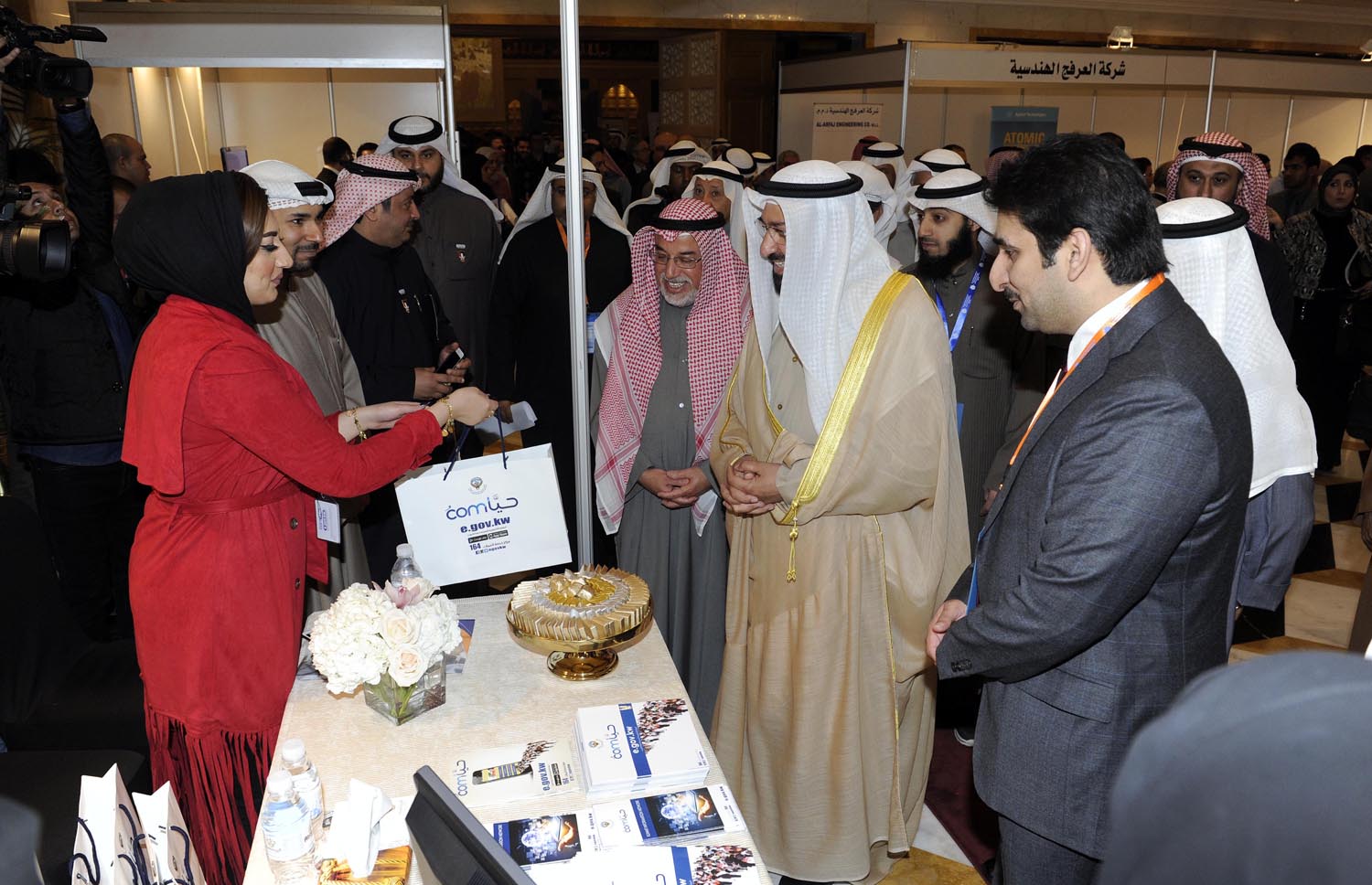 Minister of Public Works Dr. Ali Al-Omair during the inauguration of the Kuwait International Nanotechnology Conference and Exhibition