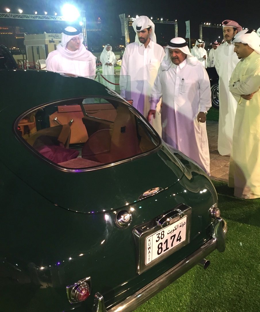 Sheikh Faisal Bin Qassim Al-Thani, Chairman of the Gulf Qatari Classic Cars Association and Abdulaziz Abdullah Al-Yassin, the director of the Qatari museum for classic cars during visit Kuwaiti pavilion