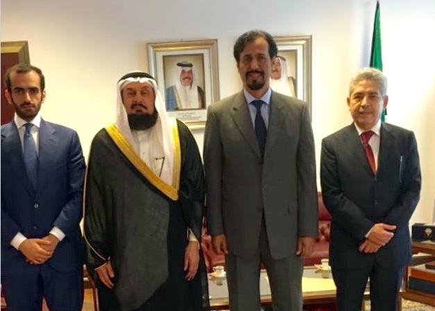 The State of Kuwait Ambassador to Italy Sheikh Ali Khaled Al-Jaber Al-Sabah with General Secretary of the Islamic Cultural Center in Rome Dr. Abdullah Radwan and Director of the Islamic League in Italy Dr. Abdulaziz Serhan