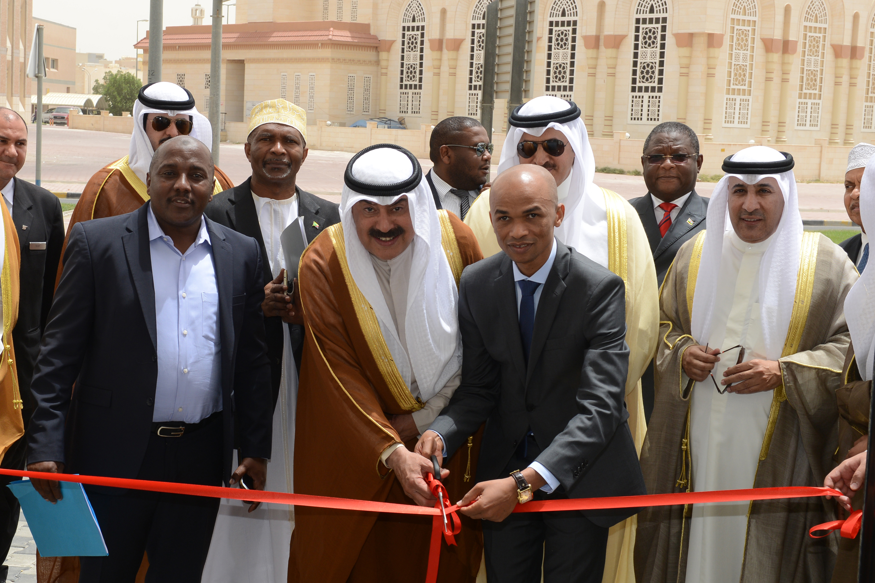 Comorian Foreign Minister Dr. Abdulkarim Mohammad and Deputy Foreign Minister Khaled Al-Jarallah during the opening of the Comorian embassy in Kuwait