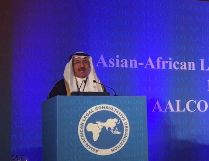 Chairman of the Appeals Chamber in the Kuwaiti Justice Ministry Counselor Ali Musaed Al-Dhabibi addressing the 55th annual meeting of the Asian-African Legal Consultative Organization (AALCO)