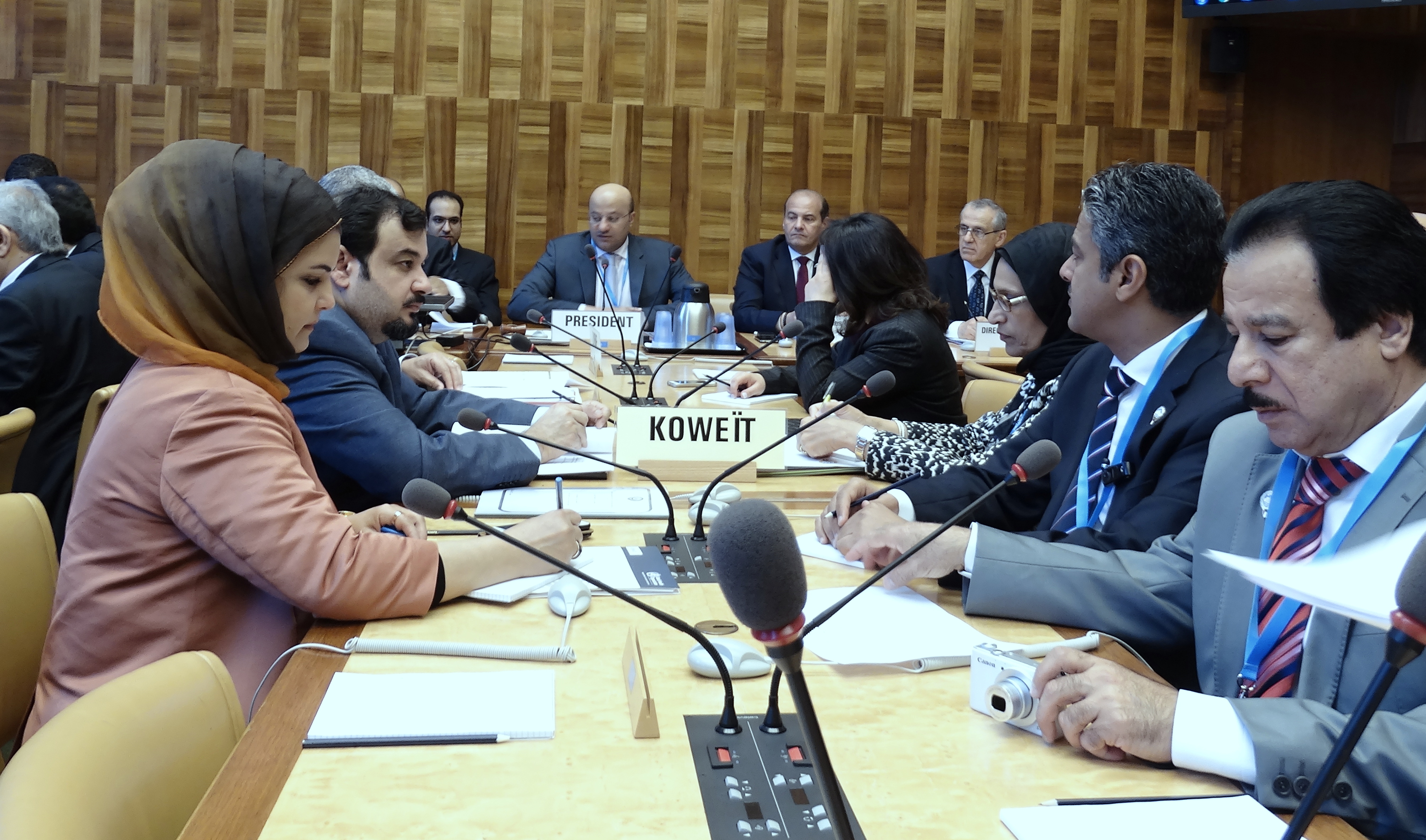 Kuwait's Minister of Health Dr. Ali Saad Al-Obaidi during the meeting