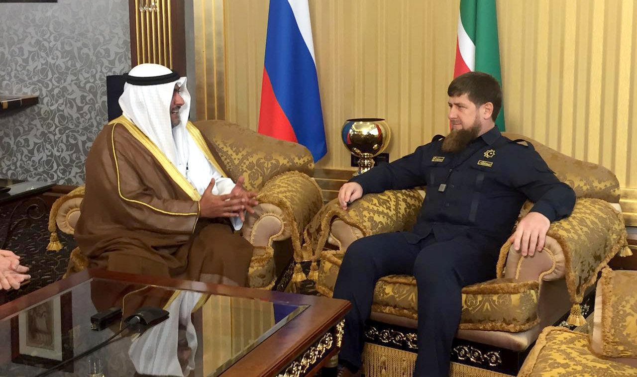 Chief of Kuwait's National Security Apparatus Sheikh Thamer Ali Sabah Al-Salem Al-Sabah with Chechen President Ramzan Kadyrov