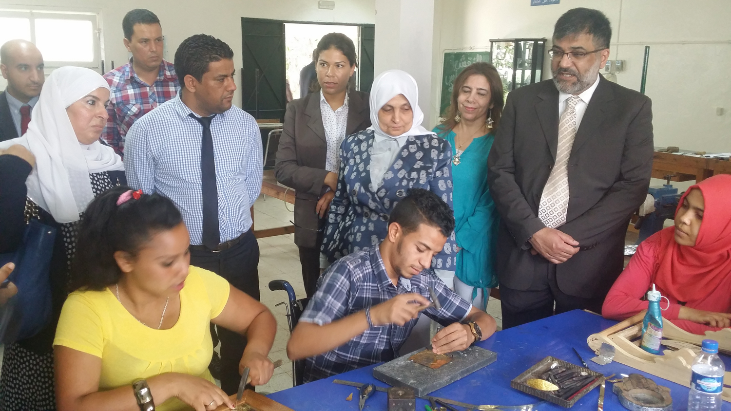 Minister of Social Affairs and Labor and Minister of State for Planning and Development Affairs Hend Al-Sabeeh tours centers for the disabled in Tunisia