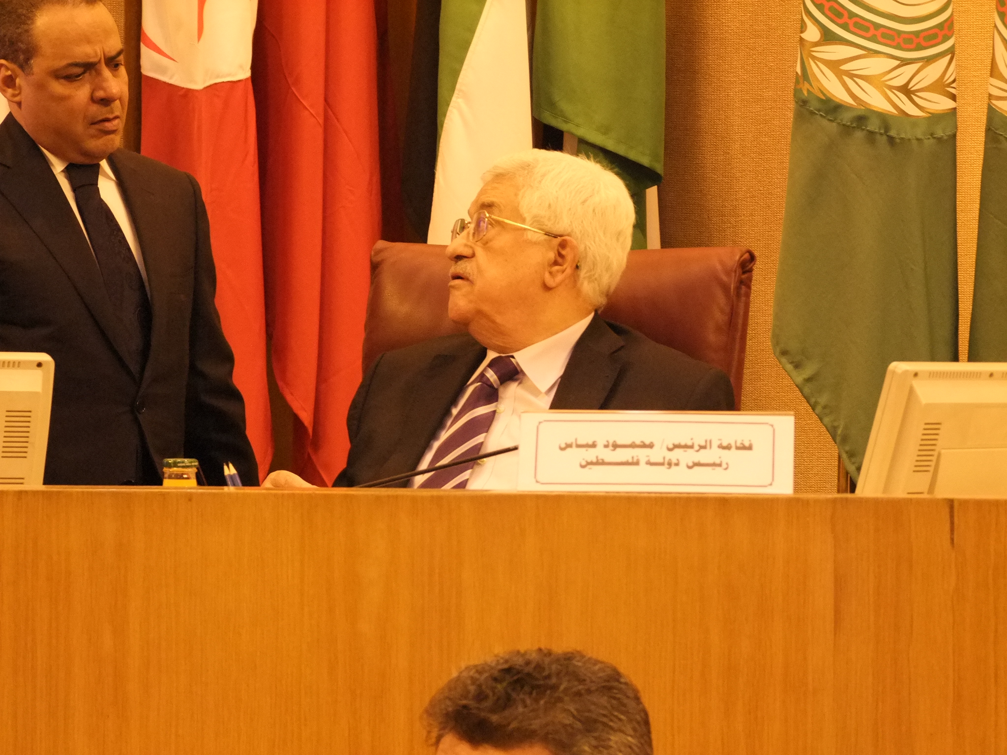 Palestinian President Mahmoud Abbas at an extraordinary meeting of the Arab foreign ministers'